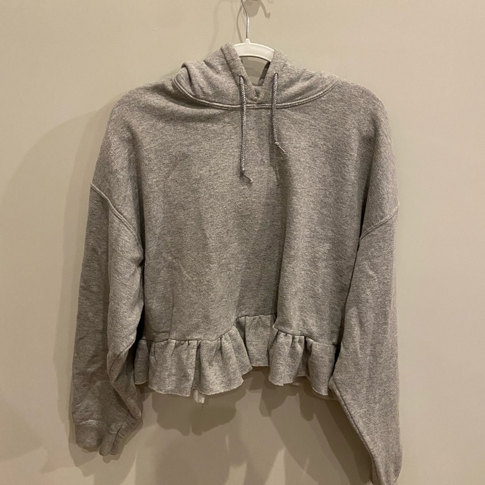grey peplum hoodie